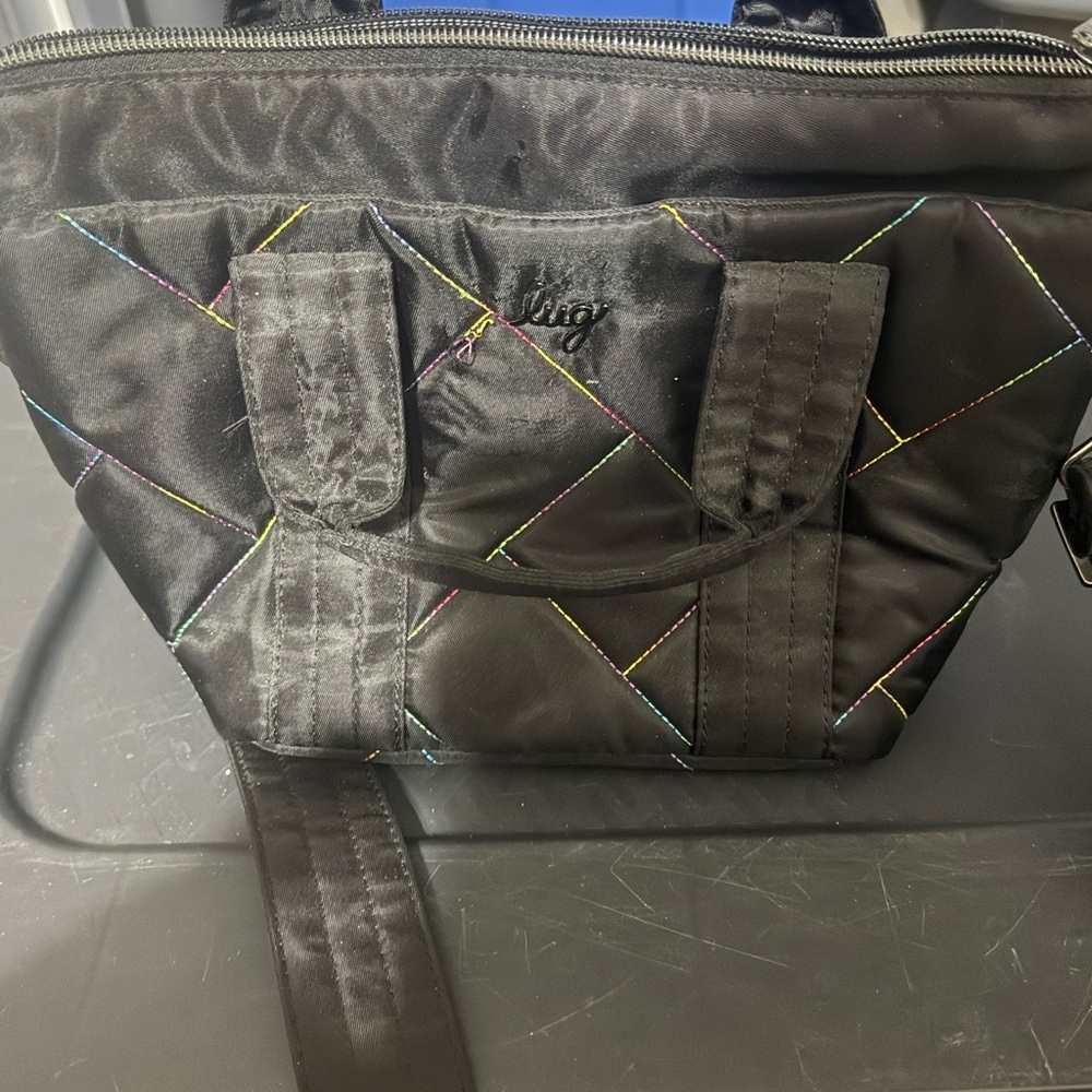 Lug Dory Mini Black Rainbow Stitch Bag